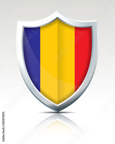 Free Download Shield with Flag of Chad - GFXLoad