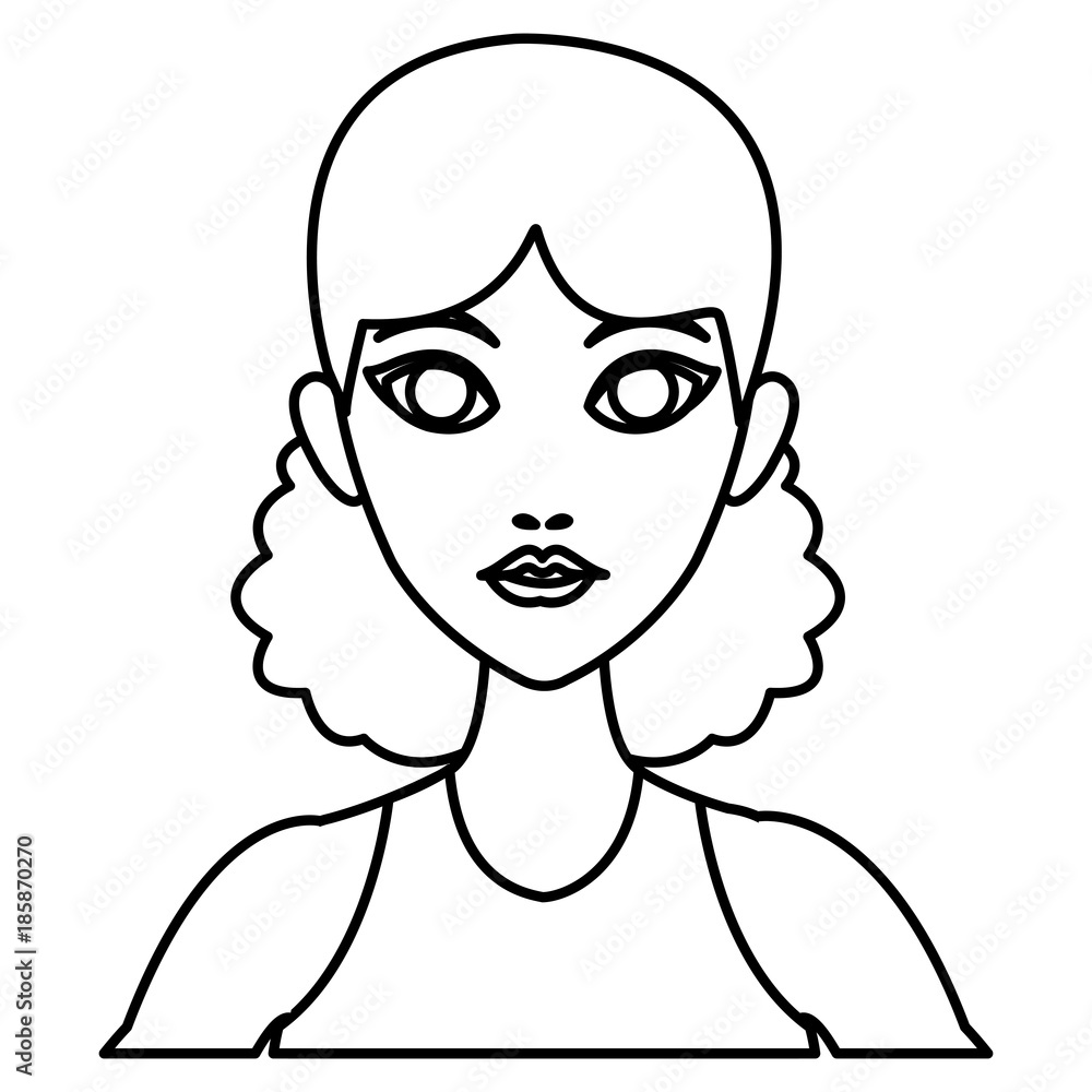 Beautiful woman profile cartoon icon vector illustrationgraphic design Beautiful woman profile cartoon icon vector illustrationgraphic design