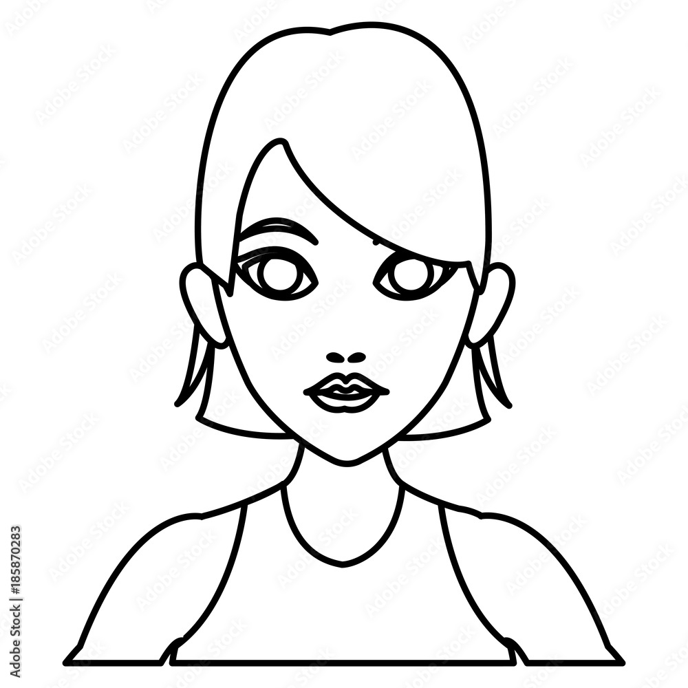 Beautiful woman profile cartoon icon vector illustrationgraphic design Beautiful woman profile cartoon icon vector illustrationgraphic design