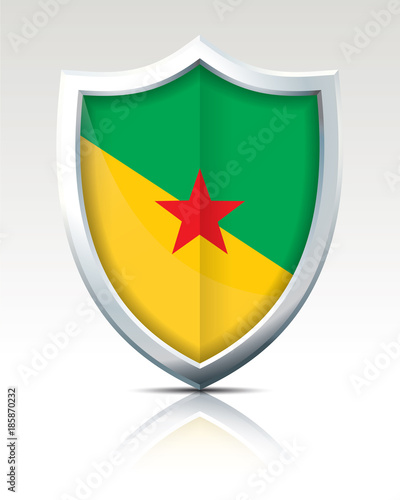 Free Download Shield with Flag of French Guiana - GFXLoad