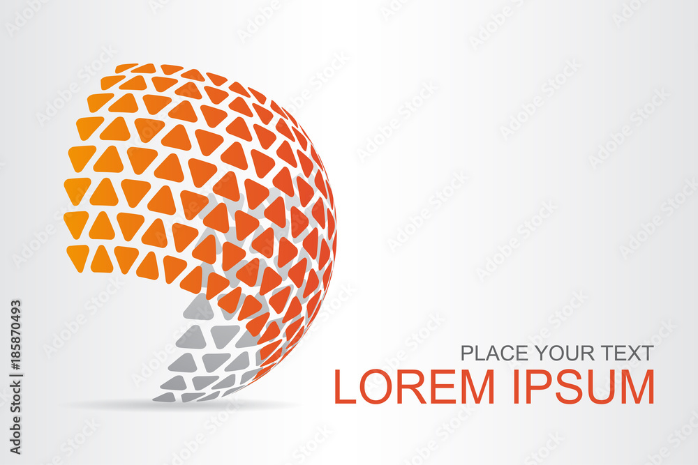 Logo stylized spherical surface with abstract shapes Logo stylized spherical surface with abstract shapes