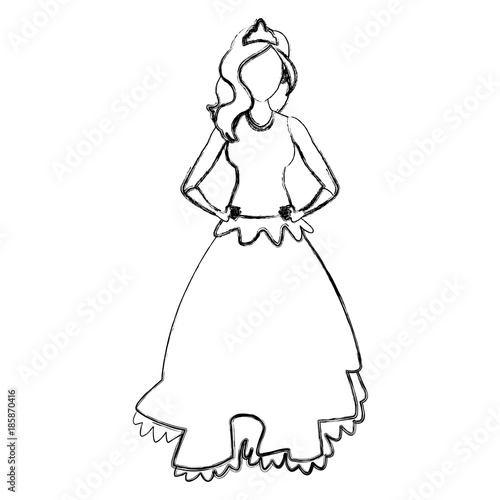 Beautiful princess cartoon icon vector illustrationgraphic design