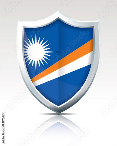 Free Download Shield with Flag of Marshall Islands - GFXLoad