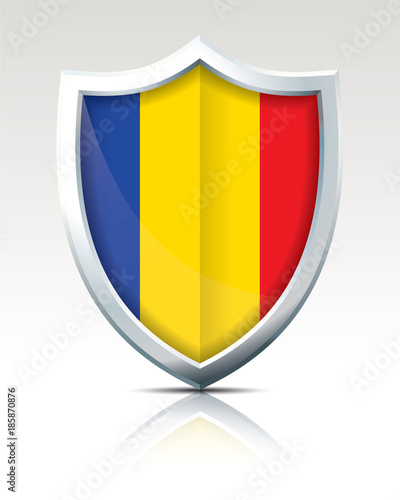 Free Download Shield with Flag of Romania - GFXLoad