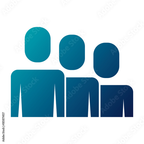 portrait business people teamwork partnership vector illustration design blue image