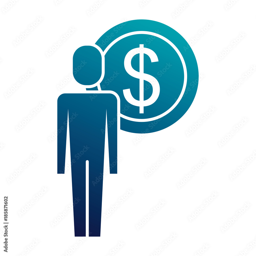 businessman dollar coin money symbol vector illustration businessman dollar coin money symbol vector illustration