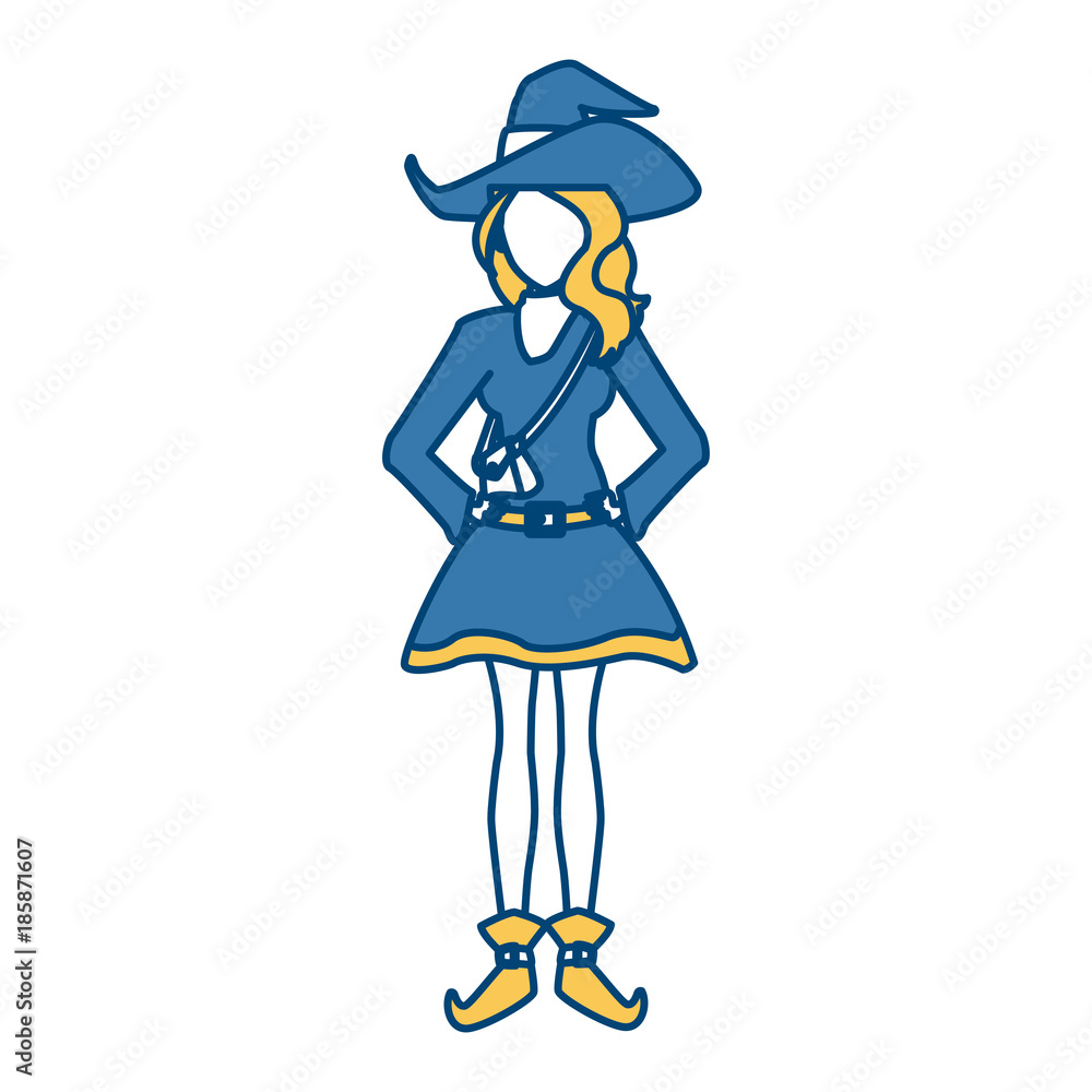 Beautiful woman with witch costume cartoon icon vector illustrationgraphic design Beautiful woman with witch costume cartoon icon vector illustrationgraphic design
