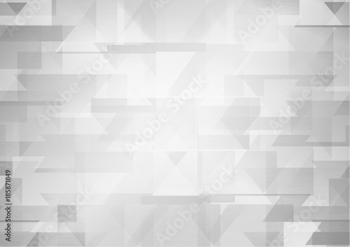 Gray and white abstract geometric vector background with copy space