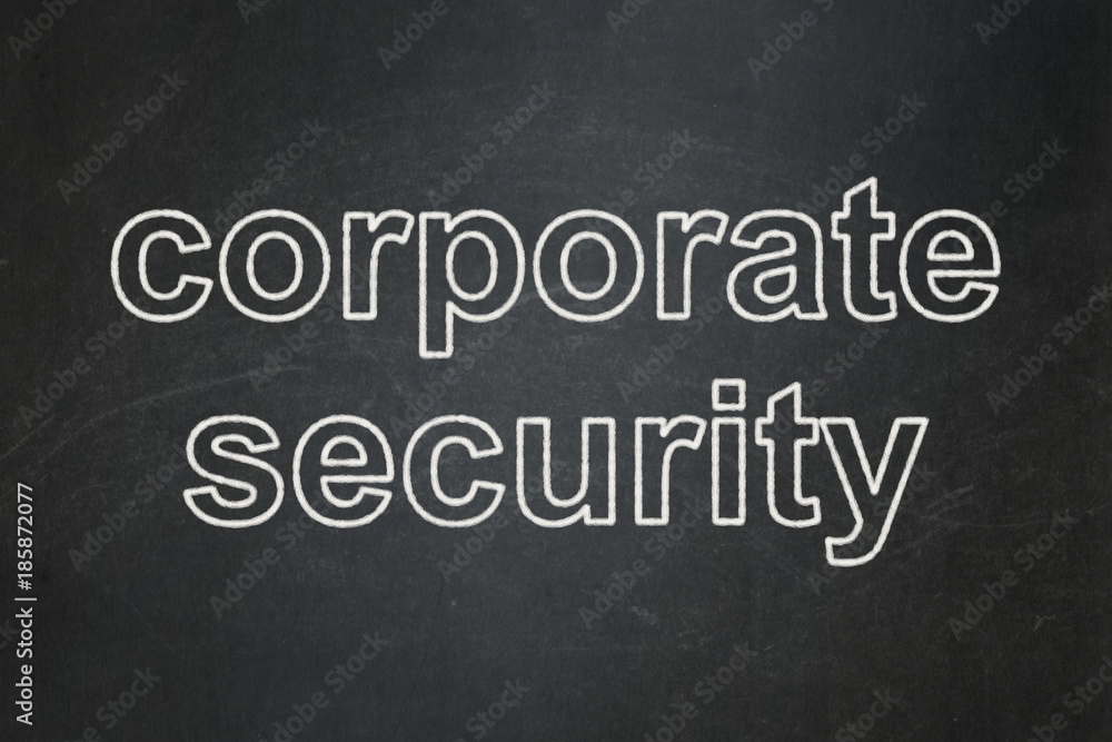 Security concept: text Corporate Security on Black chalkboard background Security concept: text Corporate Security on Black chalkboard background