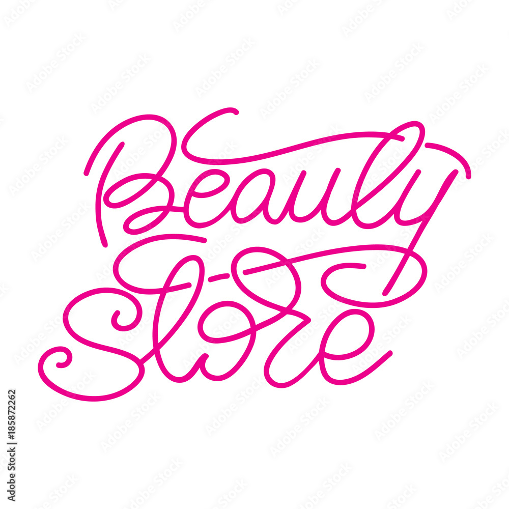 Obraz premium Lettering Beauty store. Vector illustration.