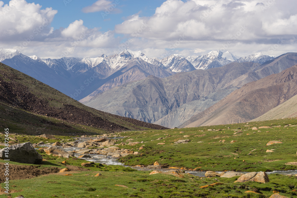 Beautiful Himalaya mountains landscape in summer season, Leh, Ladakh, Jammu Kashmir, India