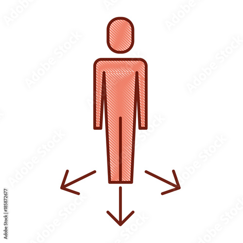 businessman options arrows direction choise vector illustration