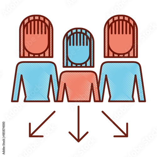 businesswoman options arrows direction choise vector illustration