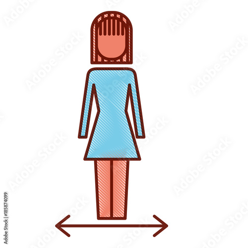 businesswoman options arrows direction choise vector illustration