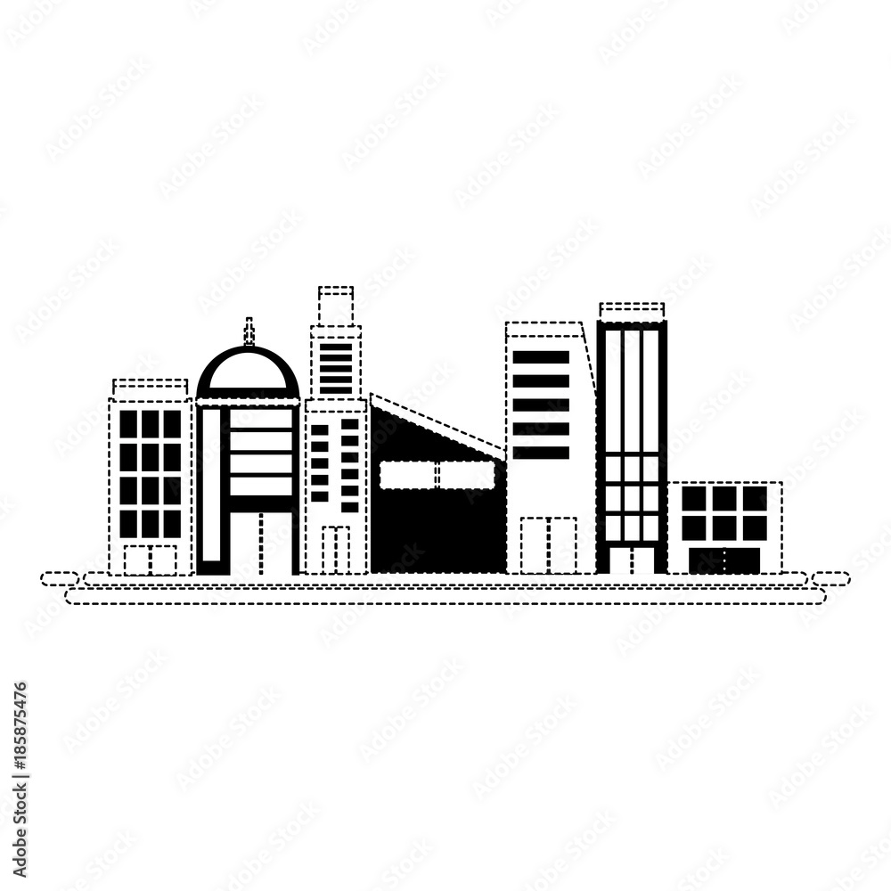 block with buildings icon block with buildings icon