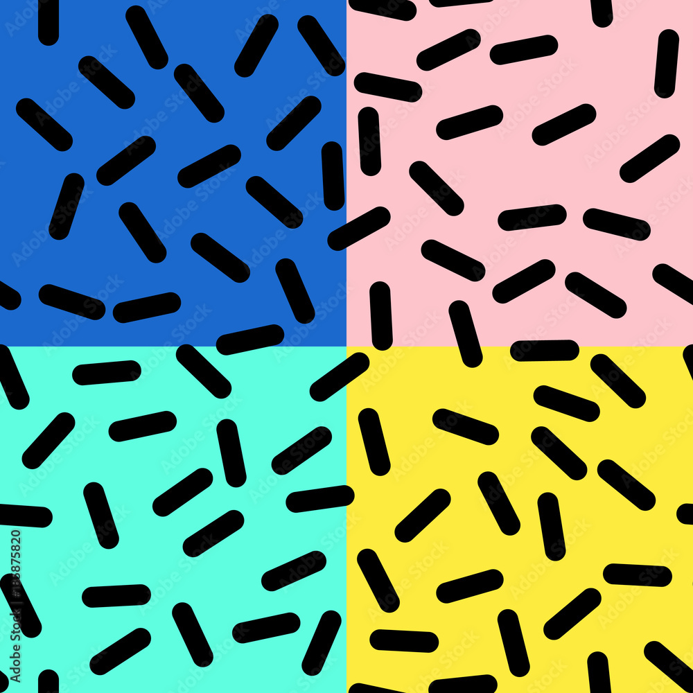 Retro Seamless Pattern in Memphis Style Design Retro Seamless Pattern in Memphis Style Design