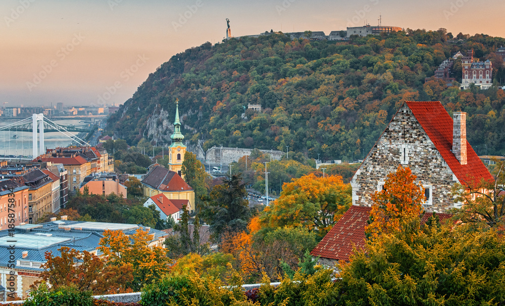 View on Gellert hill in autumn