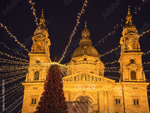 Christmas Fair in Budapest on the square in front of the Basilica, Budapest