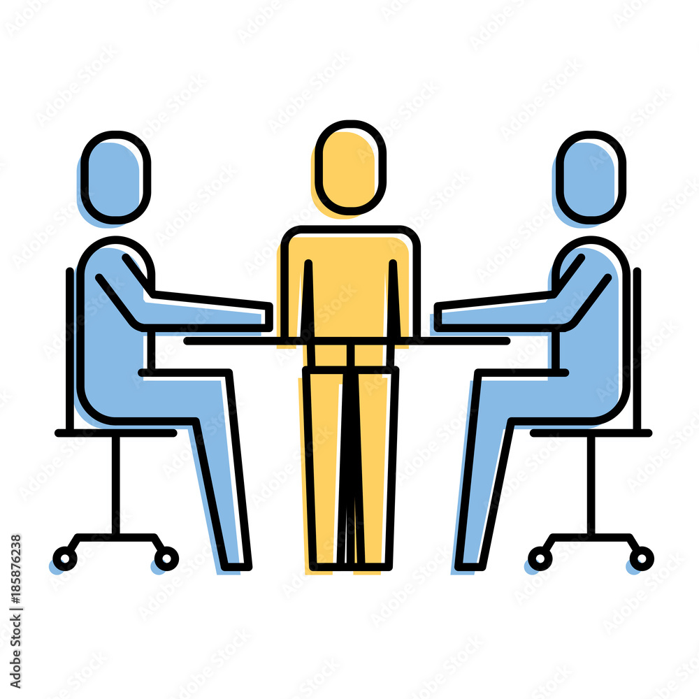 teamwork meeting office people together vector illustration teamwork meeting office people together vector illustration