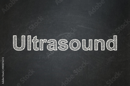 Health concept: text Ultrasound on Black chalkboard background
