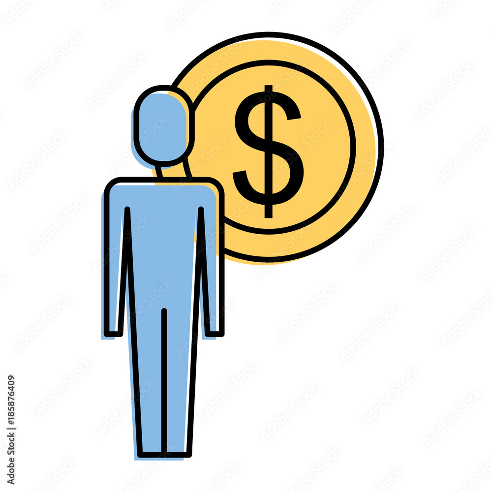businessman dollar coin money symbol vector illustration businessman dollar coin money symbol vector illustration