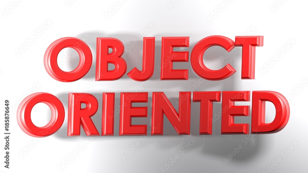 Object Oriented red 3D write - 3D rendering illustration Object Oriented red 3D write - 3D rendering illustration