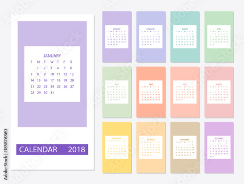 2018 Calendar template