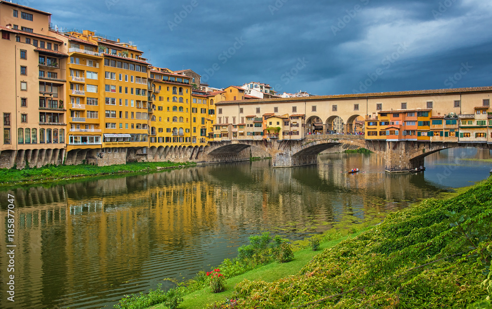 Famous Ponte Vecchio bridge in Florence