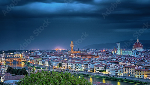 Scenic view on Florence  Tuscany in dusk