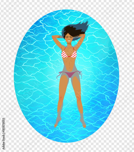 Young woman resting in floating tank