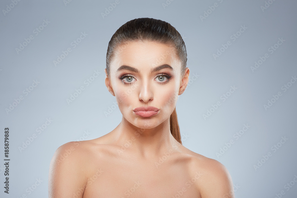 Beauty portrait of a little bit sad girl Beauty portrait of a little bit sad girl
