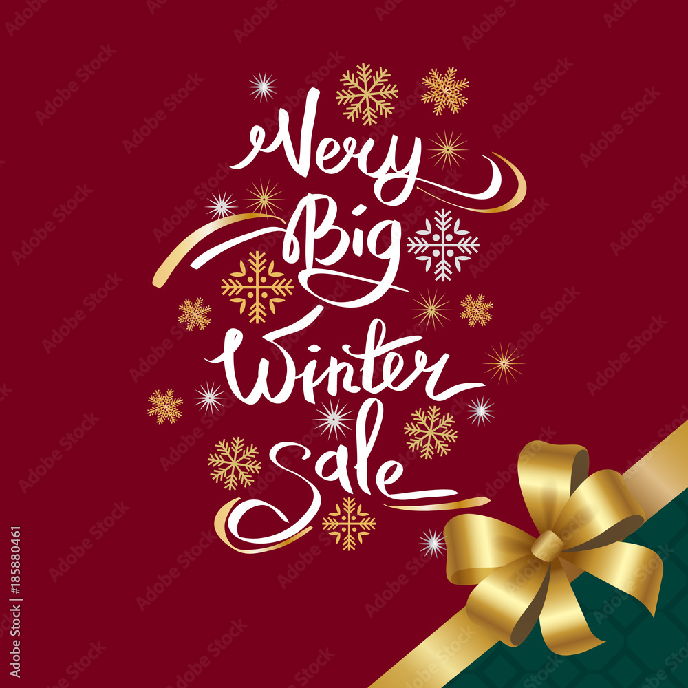 Very Big Winter Sale Inscription on Snowflakes Very Big Winter Sale Inscription on Snowflakes