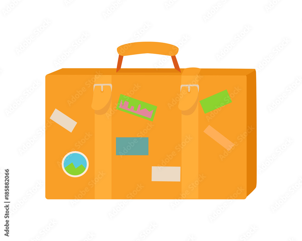 Traveler Suitcase Flat Design Vector Illustration