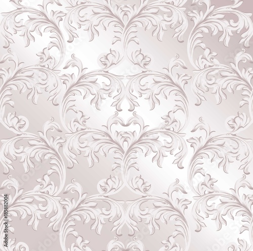 Baroque pattern background Vector. Vintage handmade ornament decor texture with glossy effects