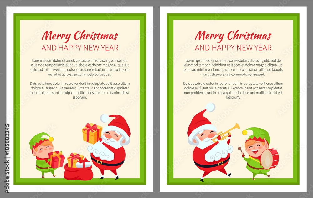 Merry Christmas Happy New Year Two Light Poster Merry Christmas Happy New Year Two Light Poster