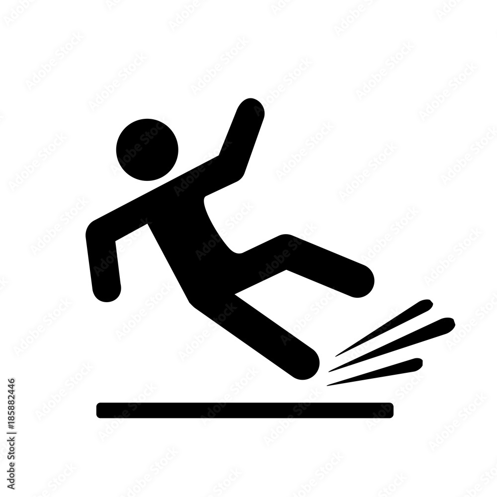 Falling person silhouette pictogram Falling person silhouette pictogram