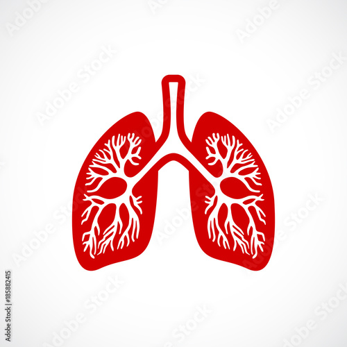 Breath lungs vector icon