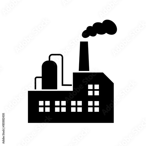 Old oil factory building vector icon