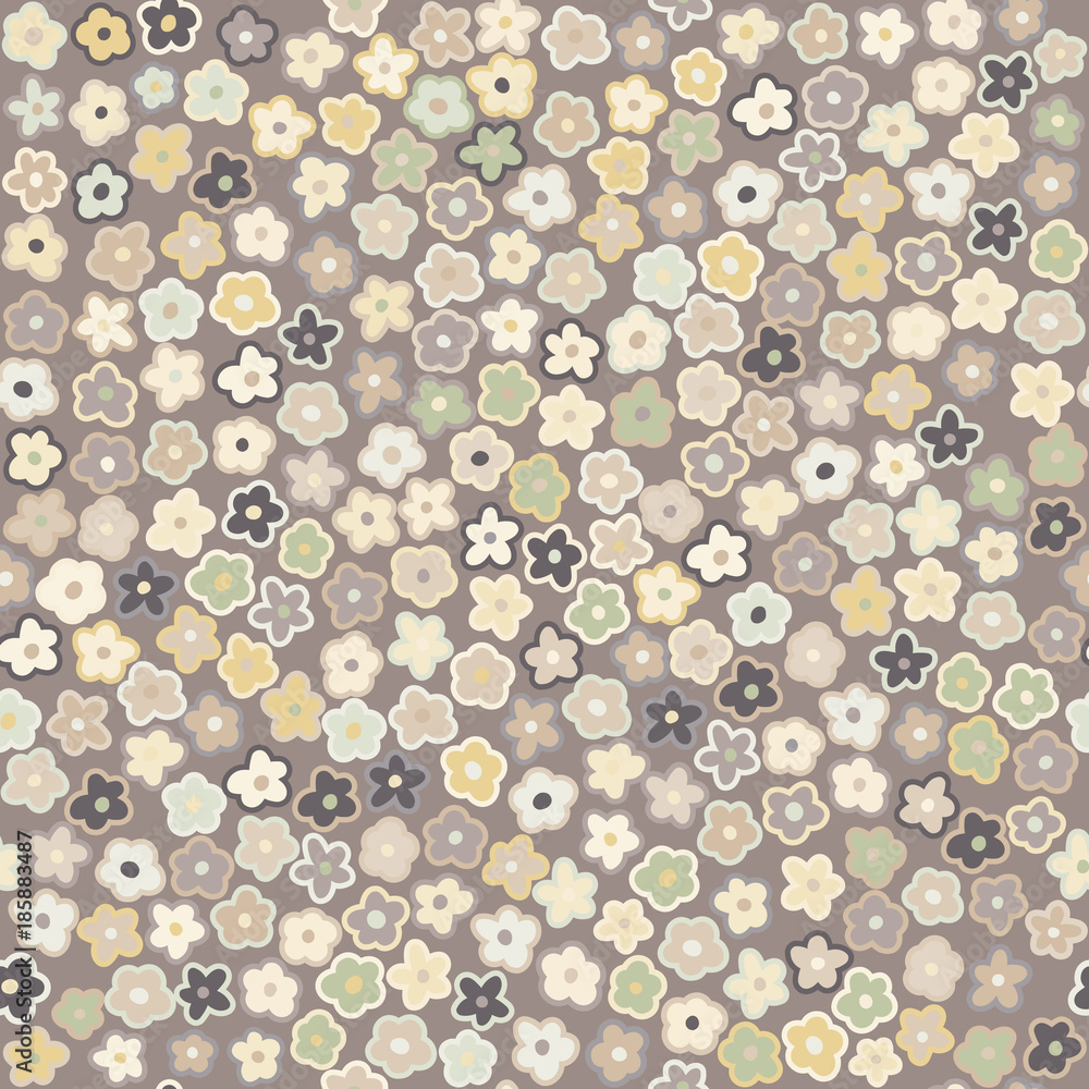 Vector floral pattern in doodle style with flowers. Template for style design. Vector floral pattern in doodle style with flowers. Template for style design.