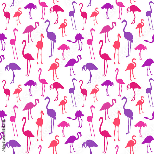 Vector seamless pattern with flamingo bird. Can be used for textile  website background  book cover  packaging.