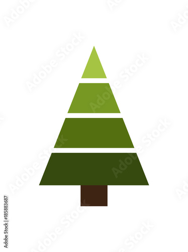 Christmas Tree Made of Geometric Shapes Vector