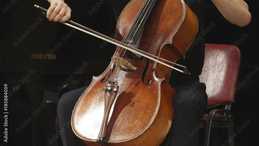 Cello playing close-up Cello playing close-up