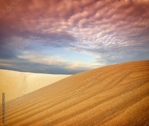 Sunset over the Sahara Desert