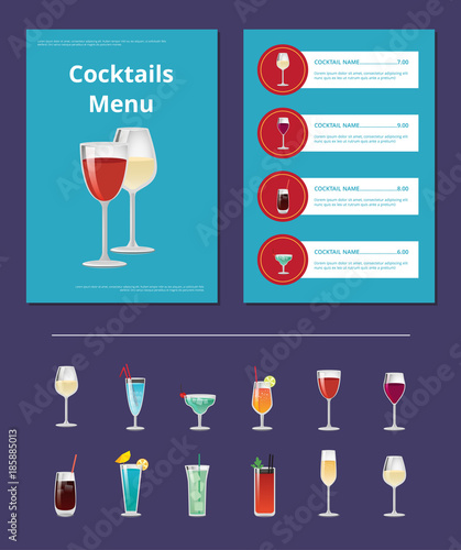 Cocktails Menu Advertisement Poster Design Alcohol