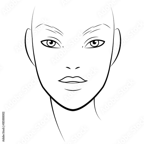 Men Face chart Makeup Artist Blank. Template. Vector illustration. photo