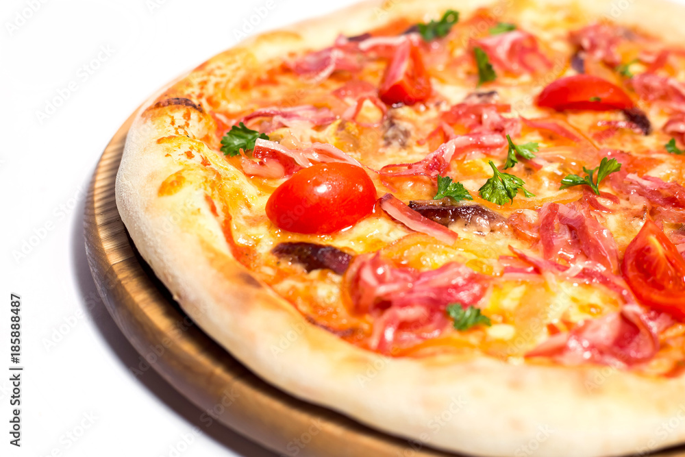Pizza on a white background Pizza on a white background