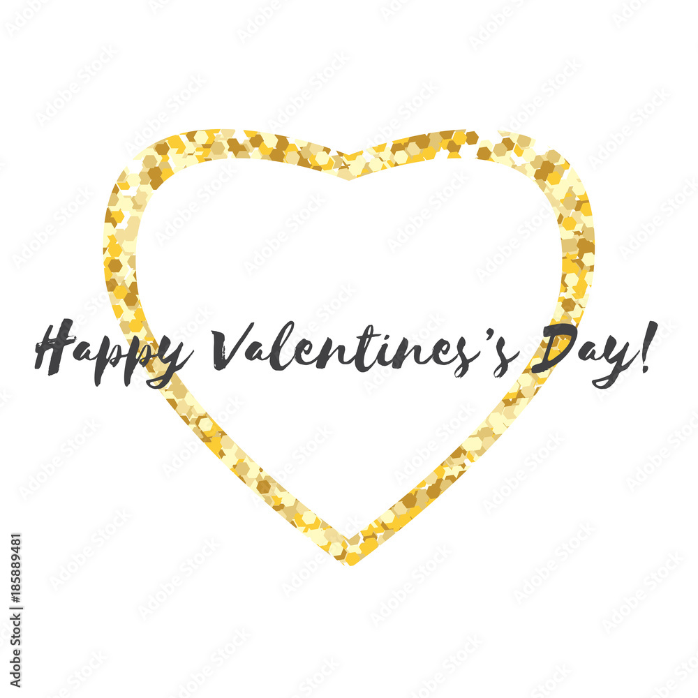 Fashion and beauty illustration. Golden glitter heart isolated on white, vector illustration. Great for valentine and mother's day cards, wedding invitations, party posters and flyers. Valentine's Day Fashion and beauty illustration. Golden glitter heart isolated on white, vector illustration. Great for valentine and mother's day cards, wedding invitations, party posters and flyers. Valentine's Day