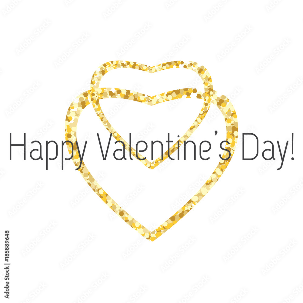 Fashion and beauty illustration. Golden glitter heart isolated on white, vector illustration. Great for valentine and mother's day cards, wedding invitations, party posters and flyers. Valentine's Day Fashion and beauty illustration. Golden glitter heart isolated on white, vector illustration. Great for valentine and mother's day cards, wedding invitations, party posters and flyers. Valentine's Day