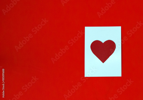 A card with a picture in the form of a heart