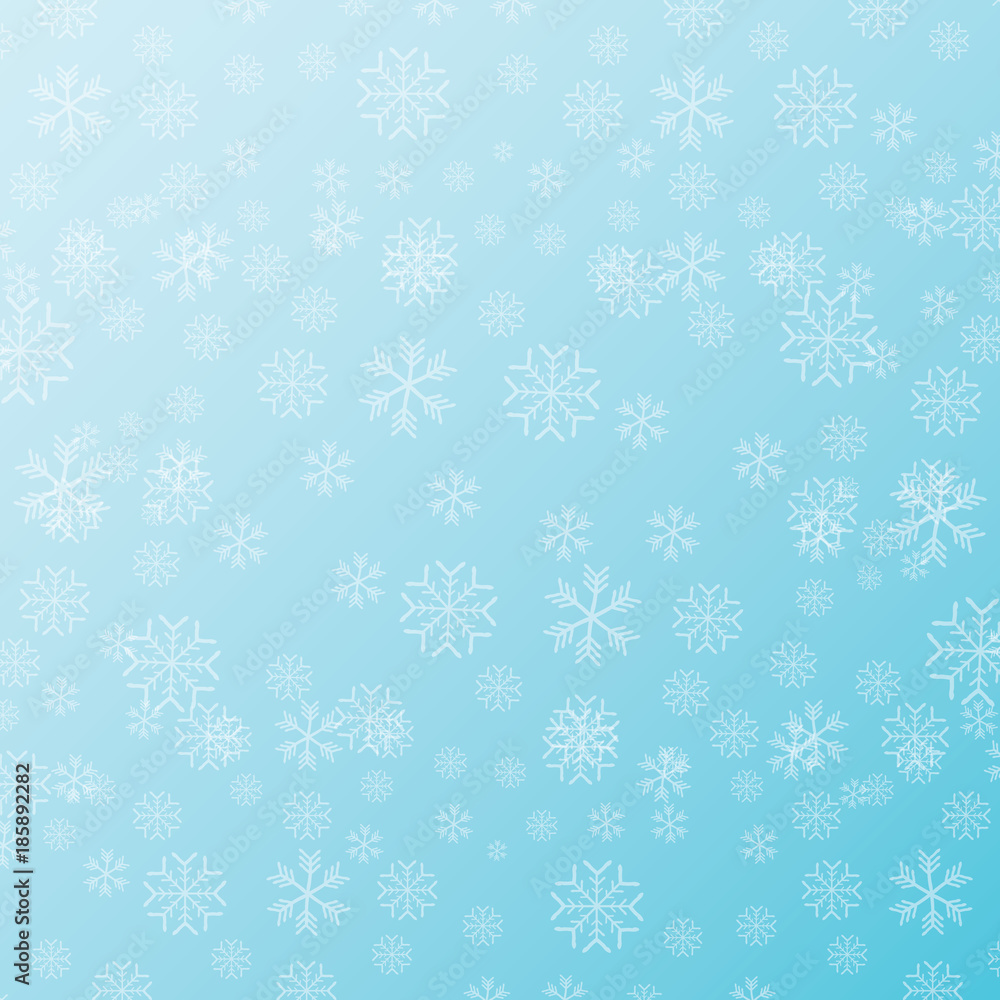 Vector winter Christmas seamless pattern with snowflakes on blue background. Winter backdrop or layout design Vector winter Christmas seamless pattern with snowflakes on blue background. Winter backdrop or layout design
